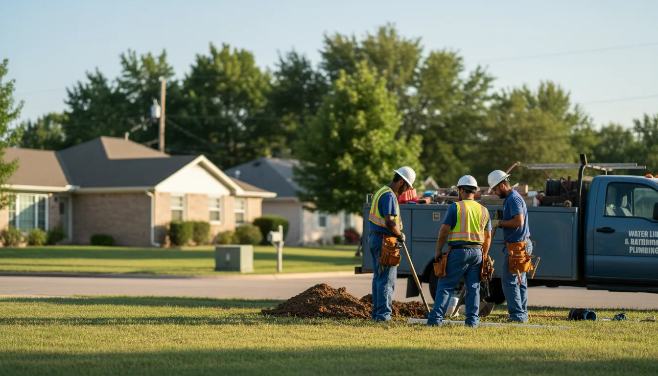 Residential water line and bathroom plumbing service in Shawnee, OK